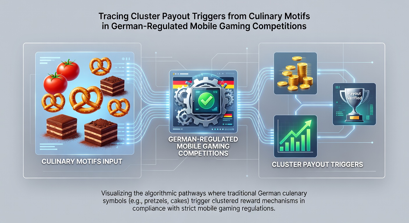 Detailansicht eines mobilen Slots mit Cluster-Bildung kulinarischer Symbole während eines regulierten Wettbewerbs